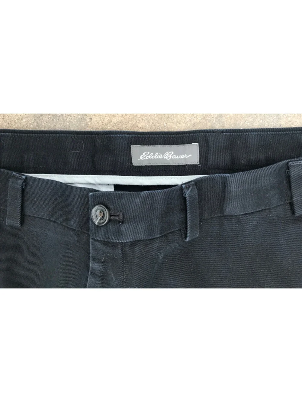 Eddie Bauer Men's Dark Blue/Black Dress Pants Slacks 38 Straight Leg Loose Fit